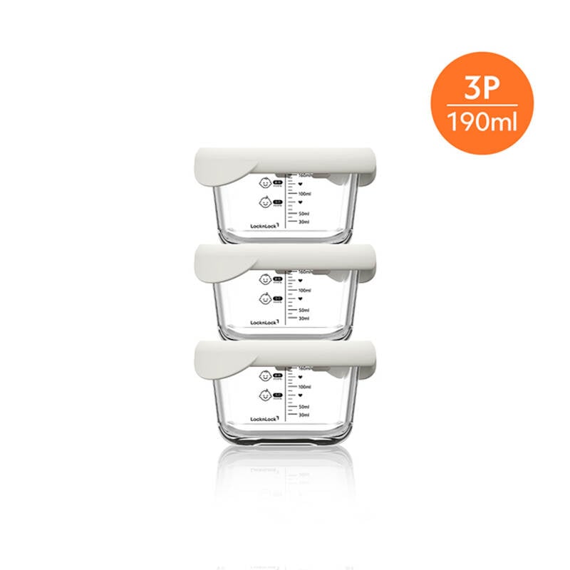 Combo 3 hộp thủy tinh đựng thức ăn cho b&eacute; nhiều dung t&iacute;ch image number null